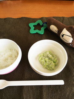 7か月離乳食。里芋と枝豆のペースト-レシピのメイン写真