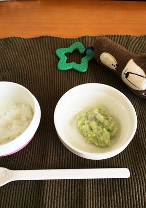 7か月離乳食。里芋と枝豆のペースト-レシピのメイン写真