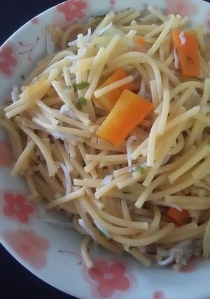 レンジで♪子供と一緒に食べる和風パスタ-レシピのメイン写真