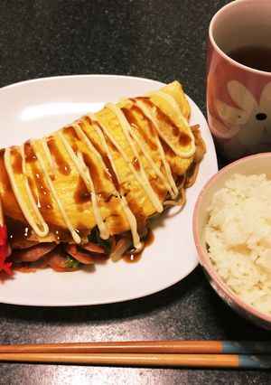ダシダでお肉たっぷりオムそば-レシピのメイン写真