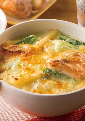 生秋鮭とチンゲン菜のマカロニグラタン-レシピのメイン写真