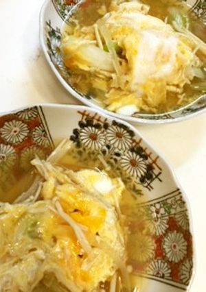 糖質制限：簡単えのきと長ネギの卵とじ-レシピのメイン写真