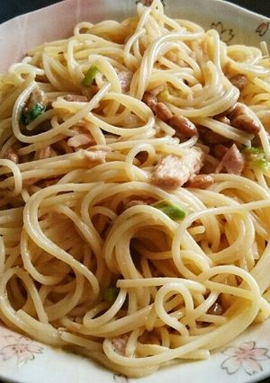 混ぜるだけ！納豆とツナのパスタ-レシピのメイン写真