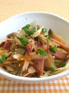 焼豚と搾菜の味ぽんラー油和え-レシピのメイン写真