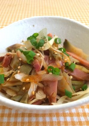 焼豚と搾菜の味ぽんラー油和え-レシピのメイン写真