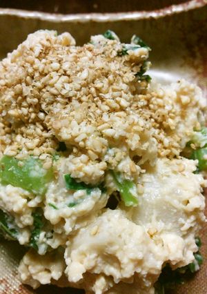 里芋と小松菜の酒粕味噌入り白和え-レシピのメイン写真