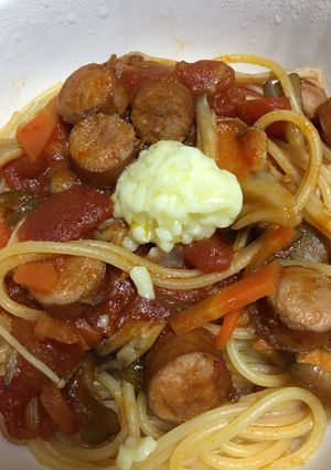 カロリーオフ野菜たっぷり簡単トマトパスタ-レシピのメイン写真