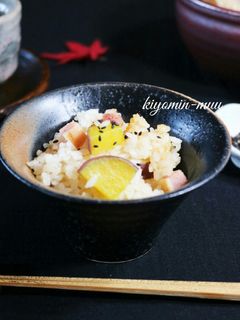 さつまいもとベーコンの炊き込みご飯♪-レシピのメイン写真
