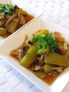 レンジだけで♪茄子のキノコ和え-レシピのメイン写真
