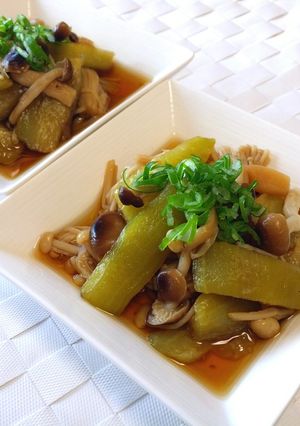 レンジだけで♪茄子のキノコ和え-レシピのメイン写真