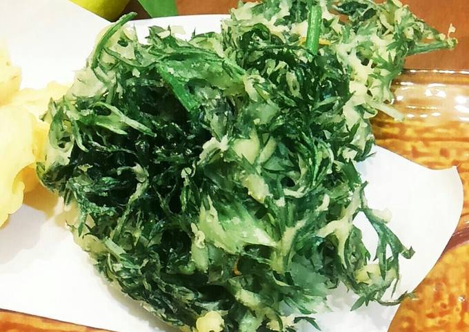 子供もバリバリ☆人参葉っぱのかき揚げ by shi☆chan
