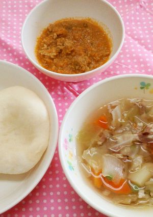 ナン、キーマカレー、ポトフ･保育園給食-レシピのメイン写真