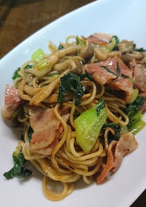 パスタ！？大磯屋♪チンゲン菜バター焼そば-レシピのメイン写真