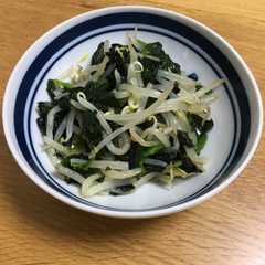 รูปของ もやしとほうれん草とわかめの海苔和え