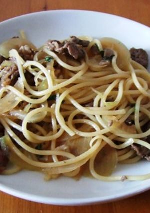 牛肉と大葉のすき焼き風？スパゲッティ-レシピのメイン写真