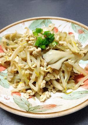 野菜とひき肉のあごだしつゆ炒め-レシピのメイン写真