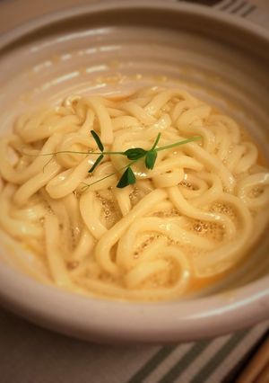 ダシダで釜玉うどん-レシピのメイン写真