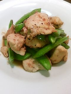 鶏肉スナップエンドウわさびバター醤油炒め-レシピのメイン写真