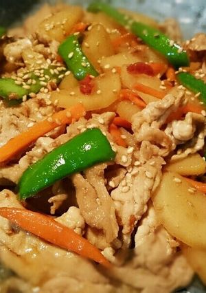 豚肉とじゃがのピリ辛スタミナ炒め-レシピのメイン写真