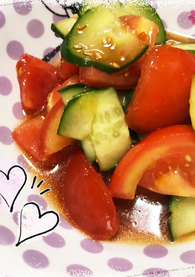 簡単節約メニュー★トマトの中華風サラダ♡-レシピのメイン写真