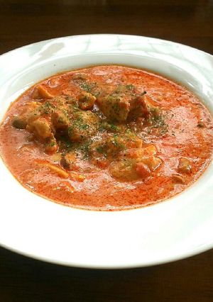 トマト缶de鶏肉＆キノコの豆乳トマト煮♪-レシピのメイン写真
