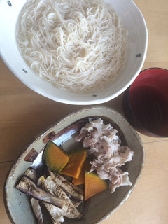 焼き野菜と豚しゃぶそうめん-レシピのメイン写真