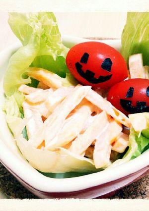 ハロウィンに♪オレンジ色の甘い柿サラダ-レシピのメイン写真