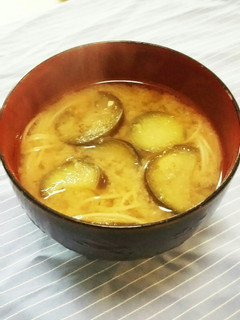 ほっこり☆なすとそうめんのお味噌汁-レシピのメイン写真