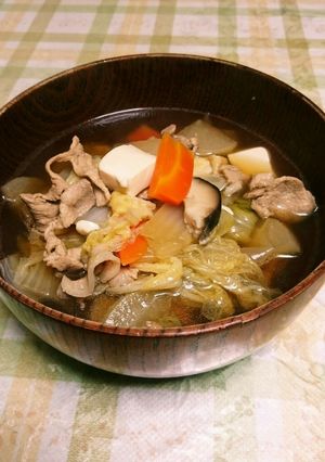 しょうゆ味☆白菜と豚肉で具だくさんおつゆ-レシピのメイン写真