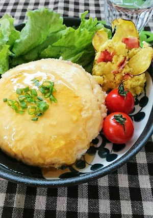 レンジで簡単☆和風あんかけオムライス。-レシピのメイン写真