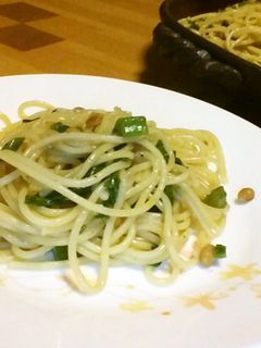 つるむらさき&納豆のめんつゆパスタ-レシピのメイン写真