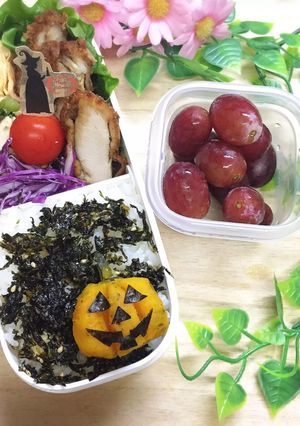 カボチャの煮物でジャックオランタン-レシピのメイン写真