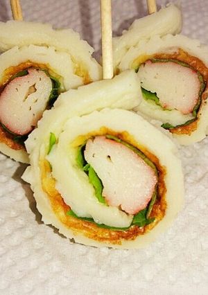 お弁当に！竹輪の大葉とカニカマ巻き-レシピのメイン写真