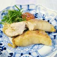 รูปของ 焼き鮭白子の梅しそ添え