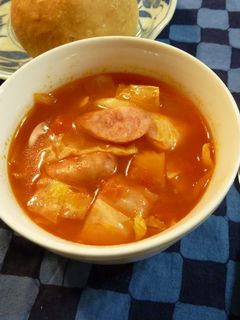 キャベツとウインナーのトマトスープ-レシピのメイン写真