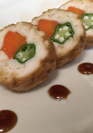 簡単！オクラと人参の鶏ミンチ巻き♪-レシピのメイン写真