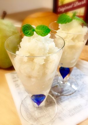 お口直しやデザートに！梨×あま酒グラニテ-レシピのメイン写真