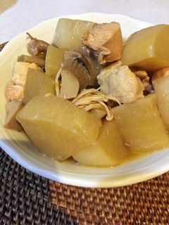 大根と鶏肉とキノコの煮物-レシピのメイン写真