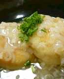 挽肉の肉汁がたまらない　豆腐餅ダシタ風味
