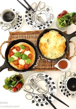 焼くまで5分♡捏ねずに簡単♡おいしいピザ-レシピのメイン写真