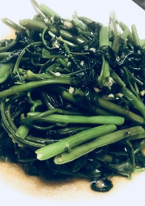 お義母さんから教わった空芯菜の炒め物-レシピのメイン写真