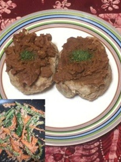 ブラウンソースハンバーグとたらこ野菜炒め-レシピのメイン写真