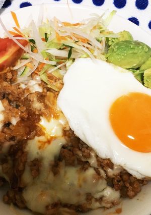なんちゃってハンバーグ(ロコモコ)丼-レシピのメイン写真