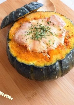 レンジでチン＆坊ちゃん南瓜のオープン焼き-レシピのメイン写真