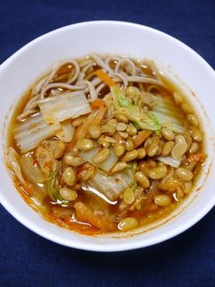 簡単!納豆キムチ蕎麦はじめました-レシピのメイン写真