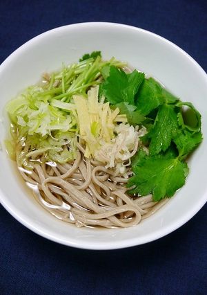 簡単！ベジ蕎麦はじめました(香味野菜)-レシピのメイン写真