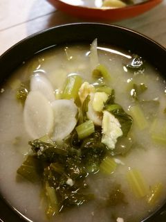 塩漬け大根菜の✦粕汁✦うち豆入り-レシピのメイン写真