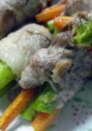 にんじんとアスパラの肉巻き揚げ-レシピのメイン写真
