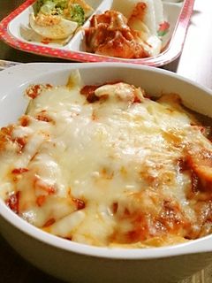 簡単♪ポテトとチキンのトマトチーズ焼き-レシピのメイン写真
