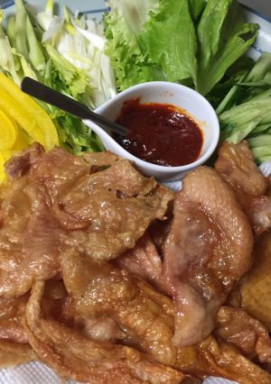 鶏皮で北京ダッグ風-レシピのメイン写真